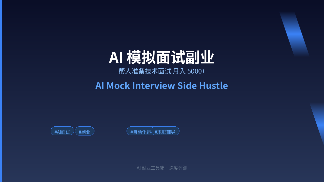 AI 模拟面试副业：帮人准备技术面试月入 5000+