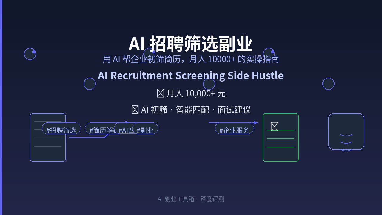 Featured image of post AI 招聘筛选副业：用 AI 帮企业初筛简历月入 10000+ 的实操指南