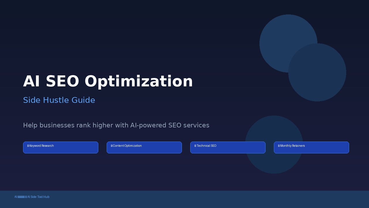 Featured image of post AI SEO Optimization Side Hustle: Help Businesses Rank Higher, Earn $2,000+/Month
